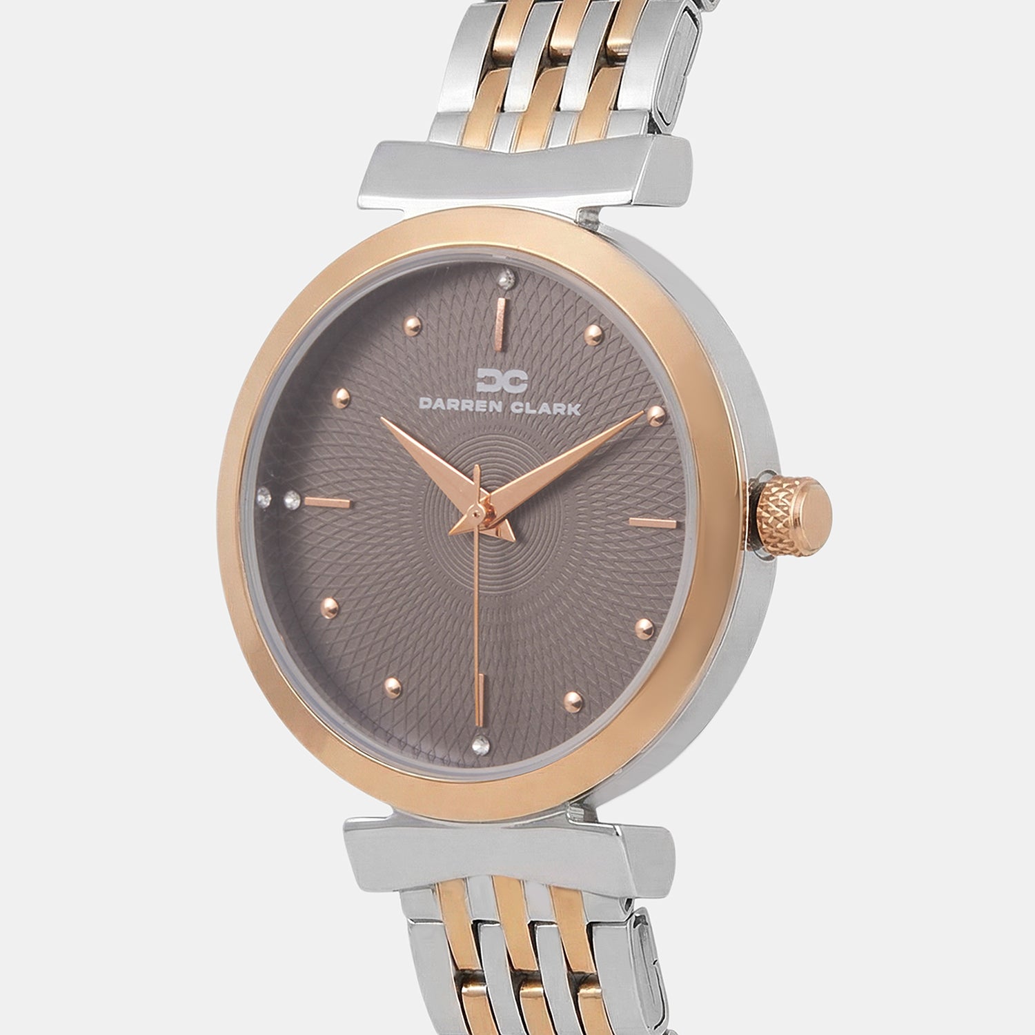 Women Quartz Grey Dial Analog Metal Watch 2013E-M1315