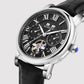 Motion Men Automatic Black Dial Multi-Function Leather Watch 323-L10406