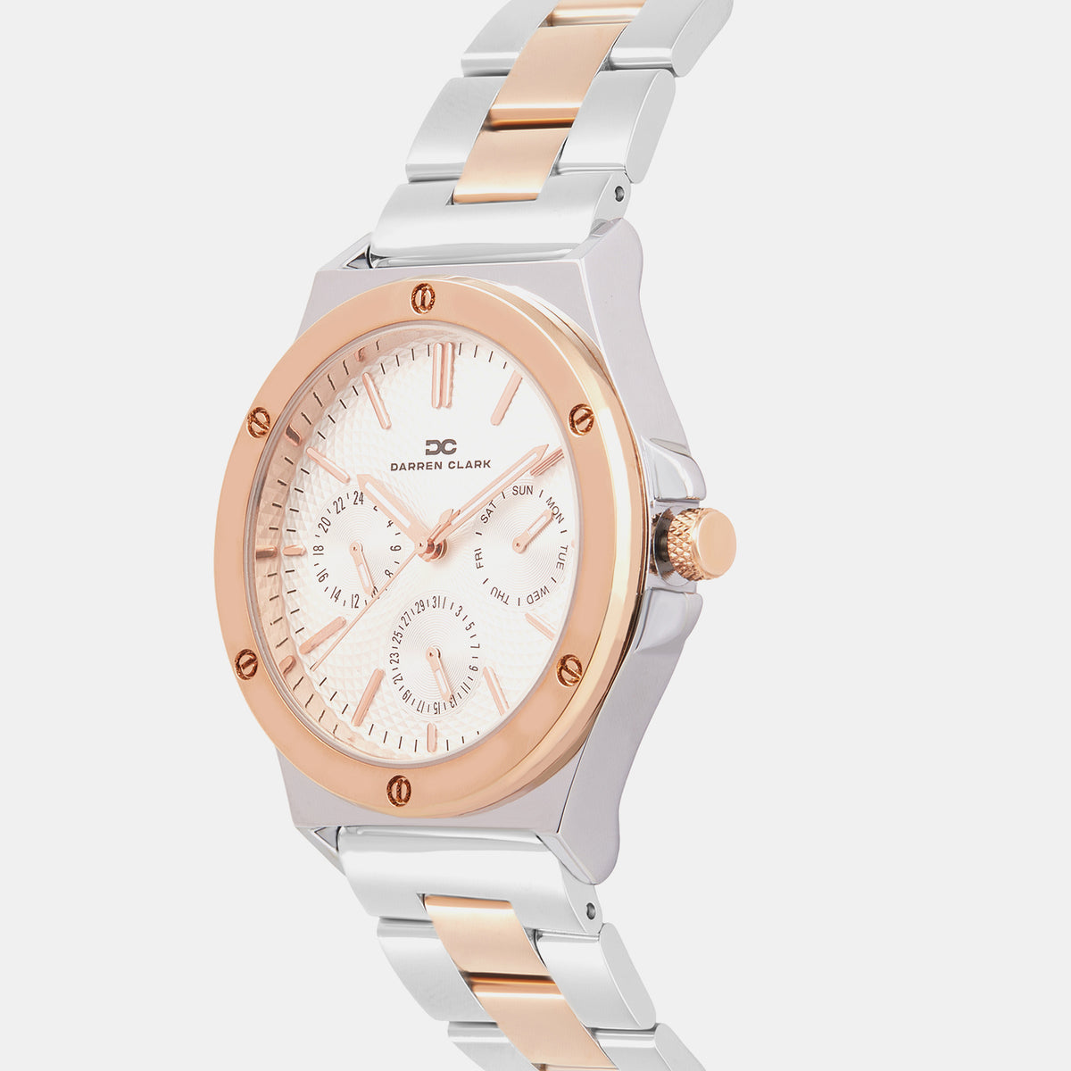 Men Quartz Silver Dial Multi-Function Metal Watch 1017E-M1303
