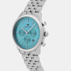 Men Quartz Blue Dial Multi-Function Metal Watch 3511M-M1118