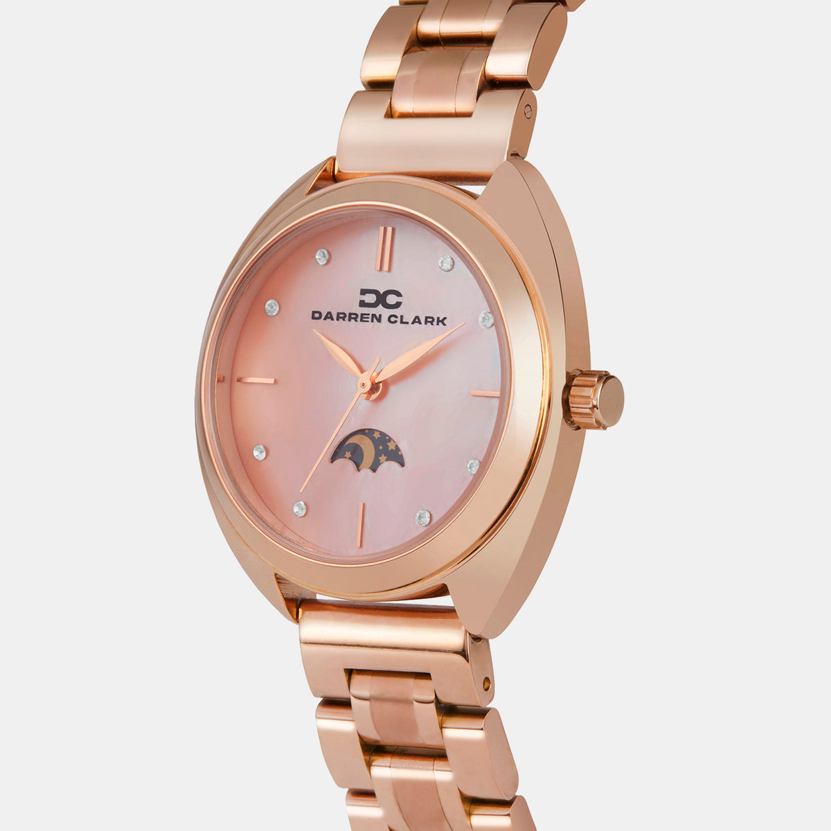 Women Quartz Pink Dial Analog Metal Watch 2011C-M0318