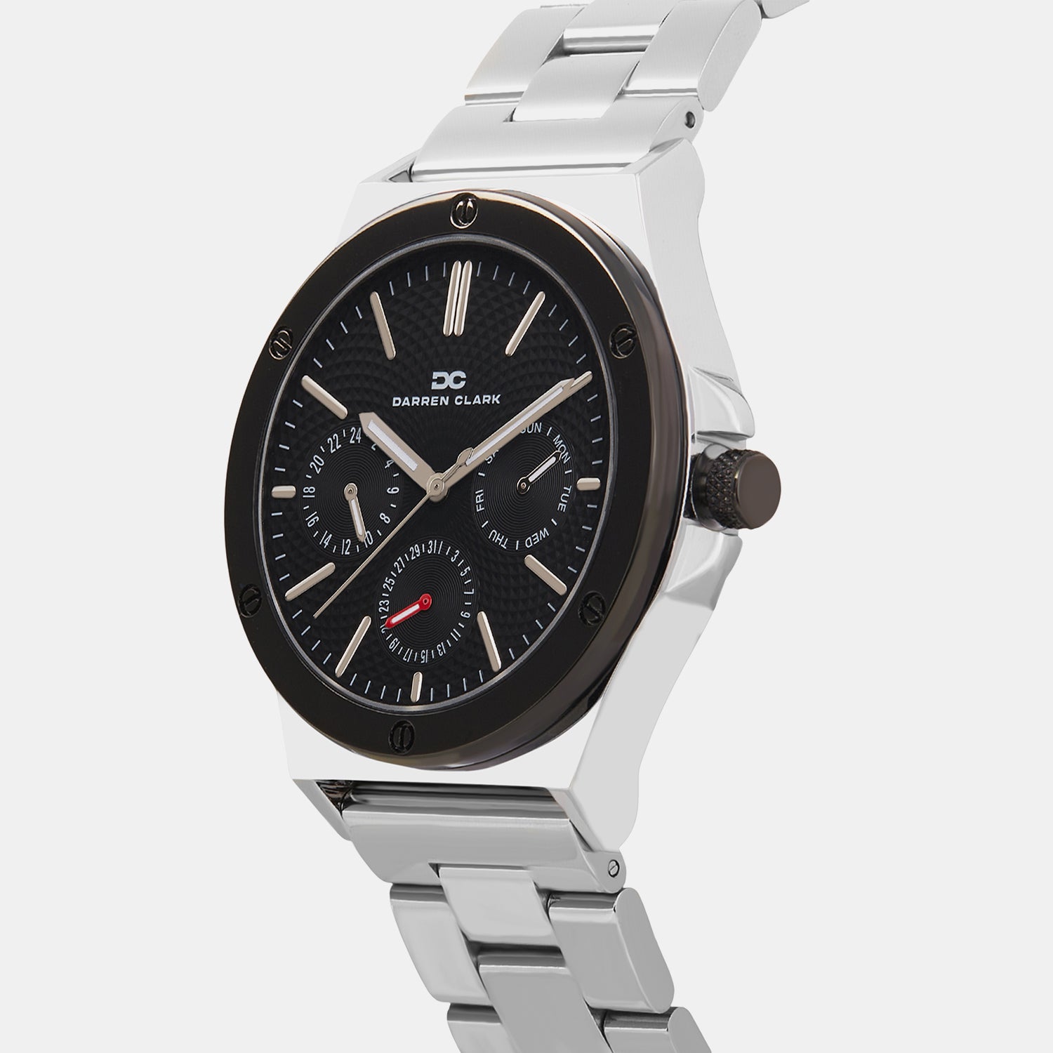 Men Quartz Black Dial Multi-Function Metal Watch 1017A-M0104