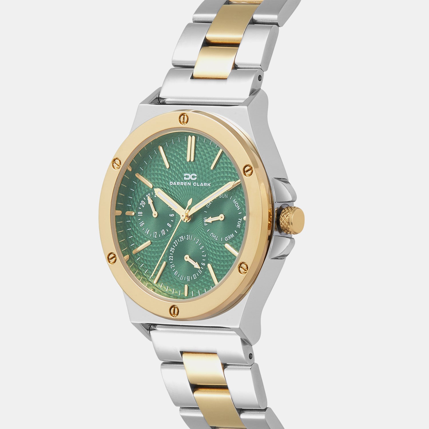 Men Quartz Green Dial Analog Metal Watch 1017D-M1214