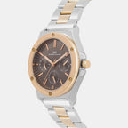 Men Quartz Brown Dial Multi-Function Metal Watch 1017E-M1315