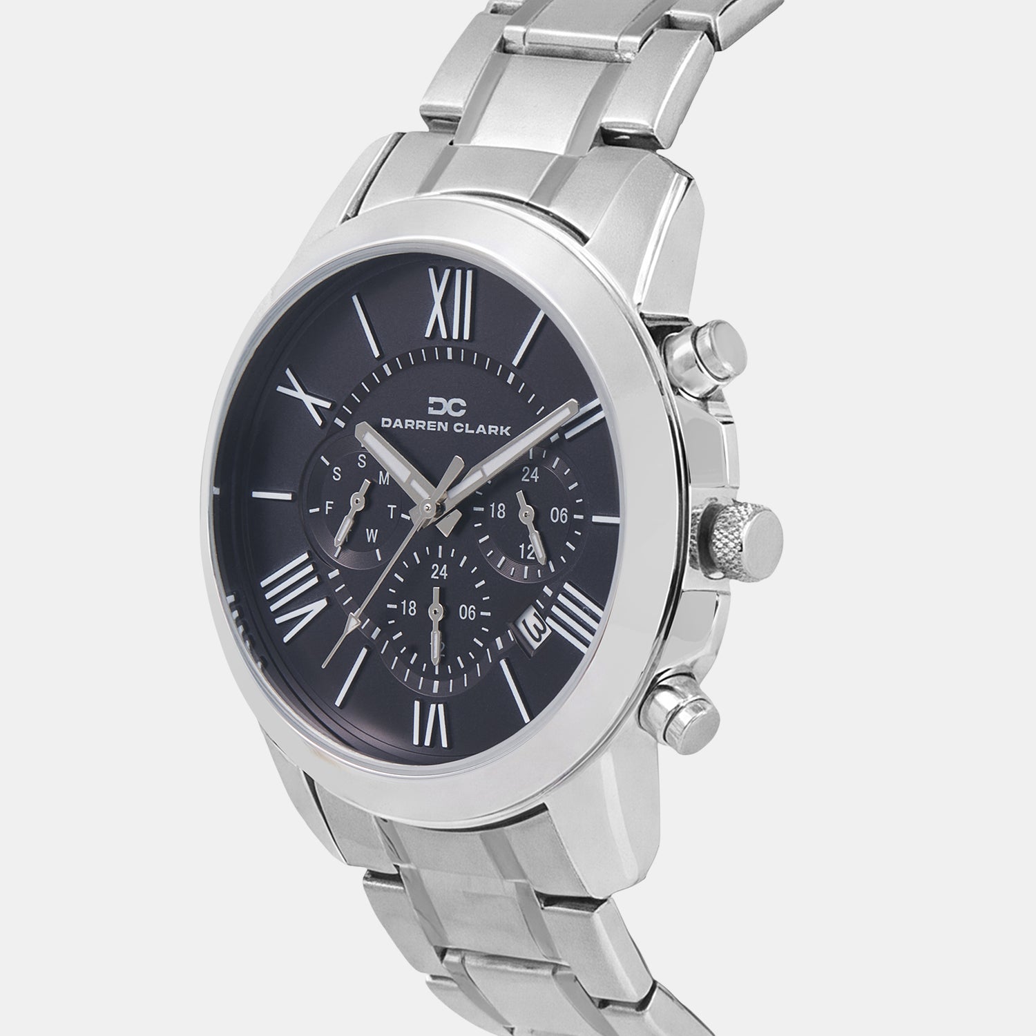 Men Quartz Blue Dial Multi-Function Metal Watch 1009A-M0105