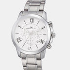 Men Quartz Silver Dial Multi-Function Metal Watch 1009A-M0102