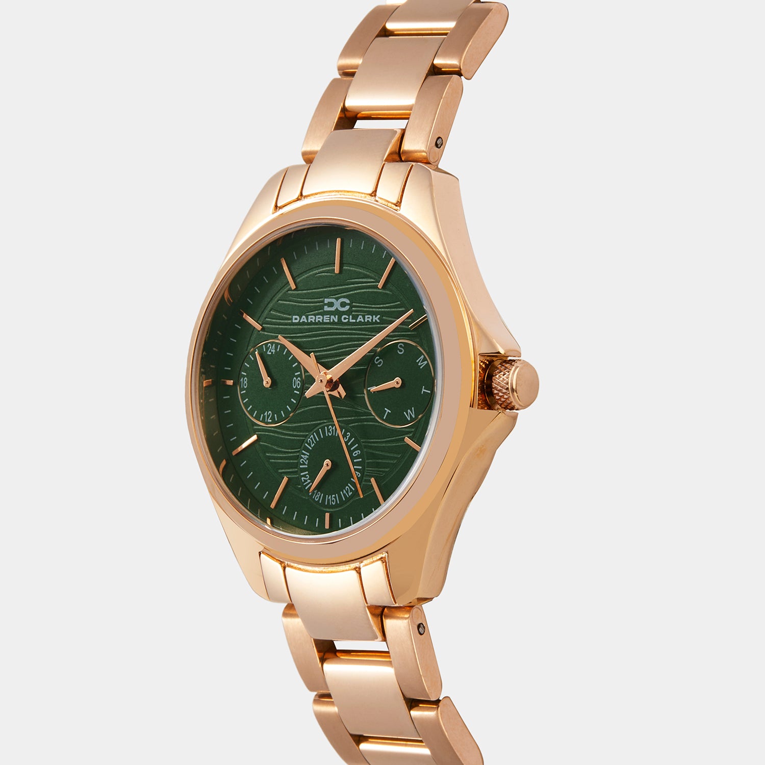 Women Quartz Green Dial Analog Metal Watch 2012C-M0314