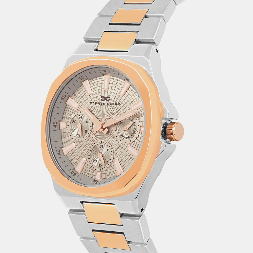 Men Quartz Grey Dial Multi-Function Metal Watch 1016E-M1315