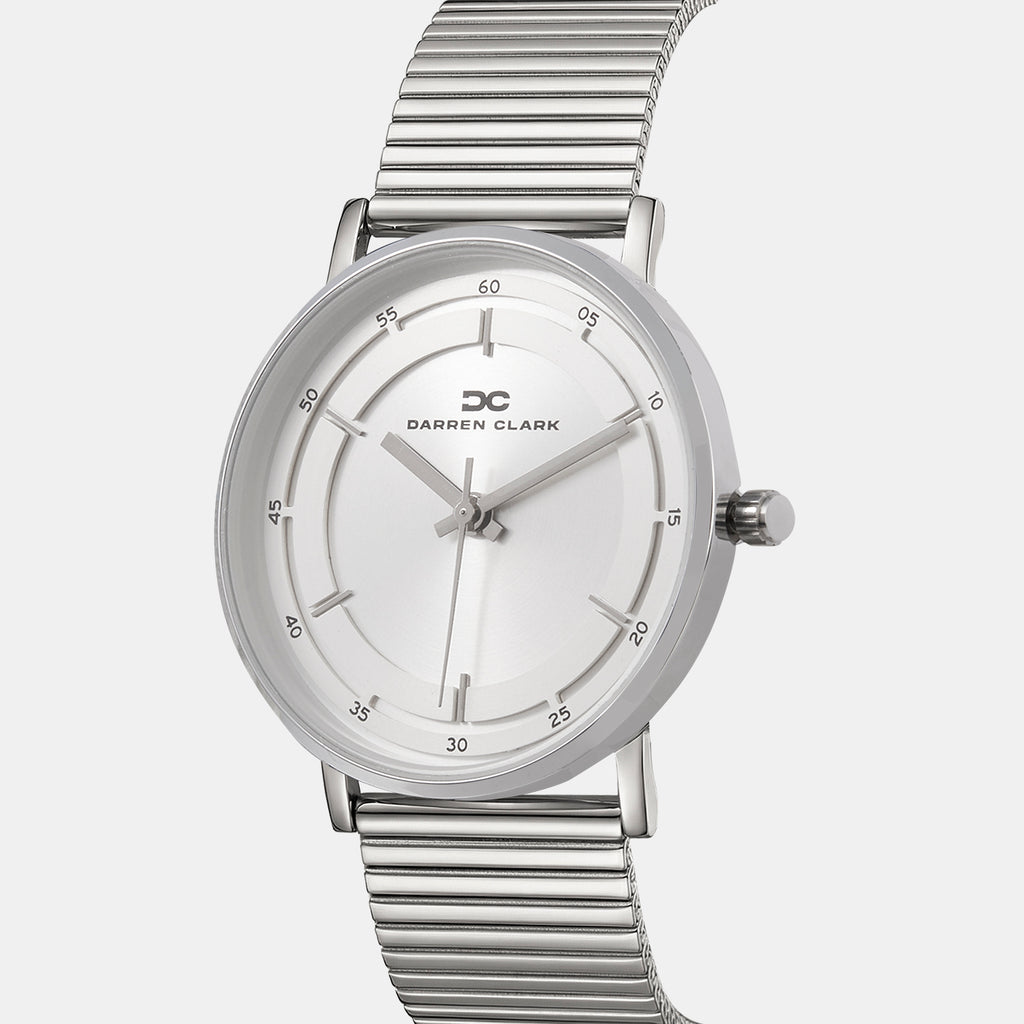 Men Quartz Silver Dial Analog Stainless Steel Watch 1013C-E0103