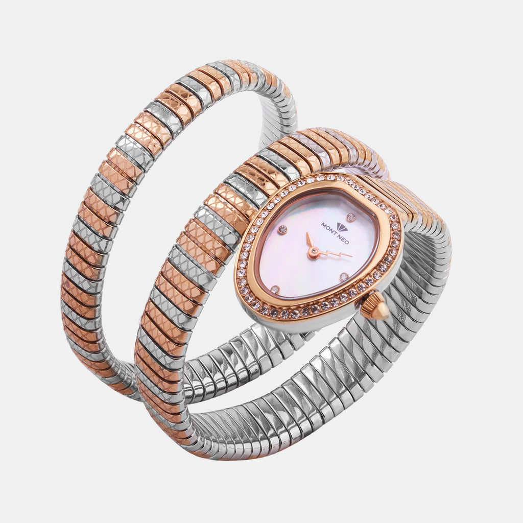 Women Quartz White Dial Analog Stainless Steel Watch 4513B-M1301