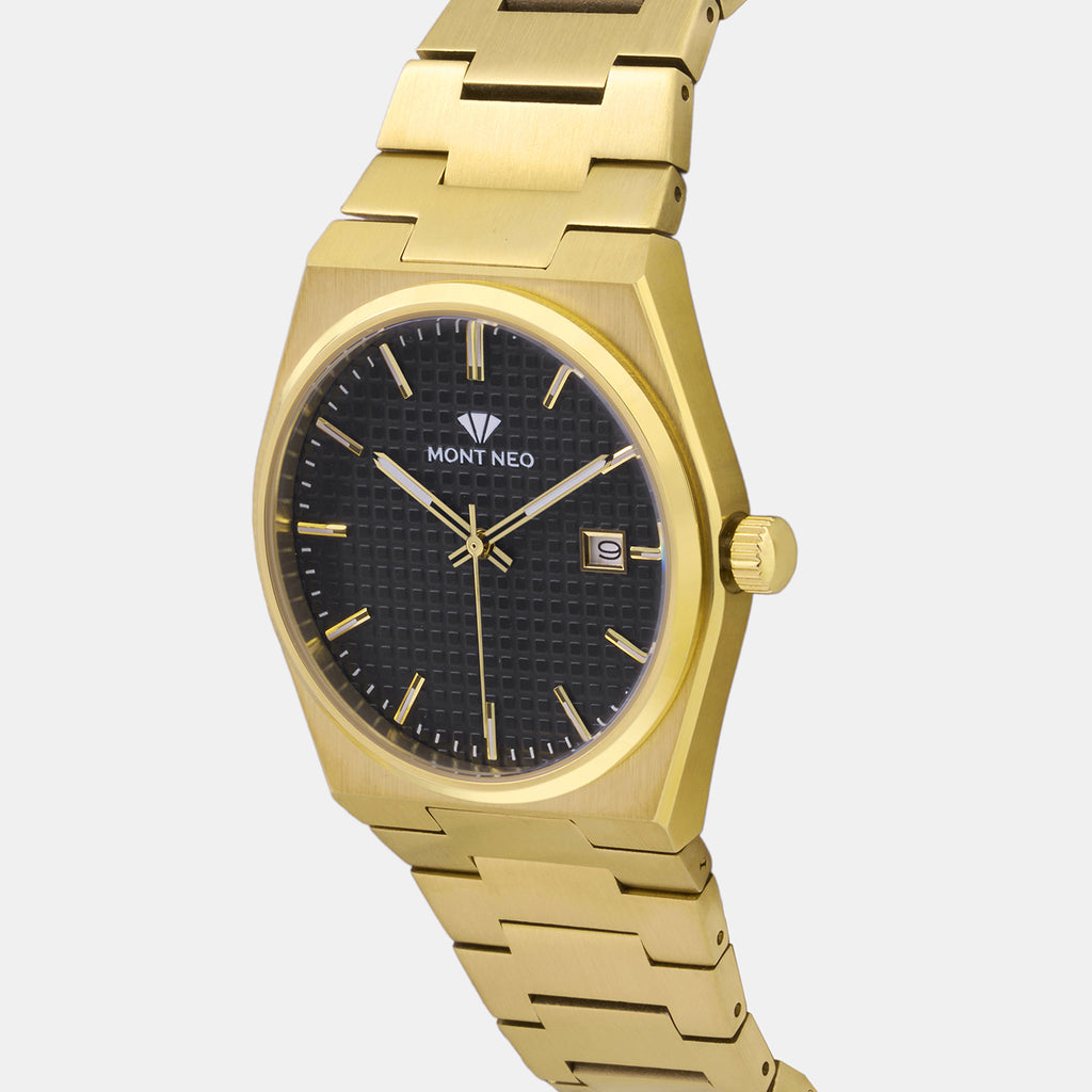 Men Quartz Black Dial Analog Metal Watch G3509E-M2204