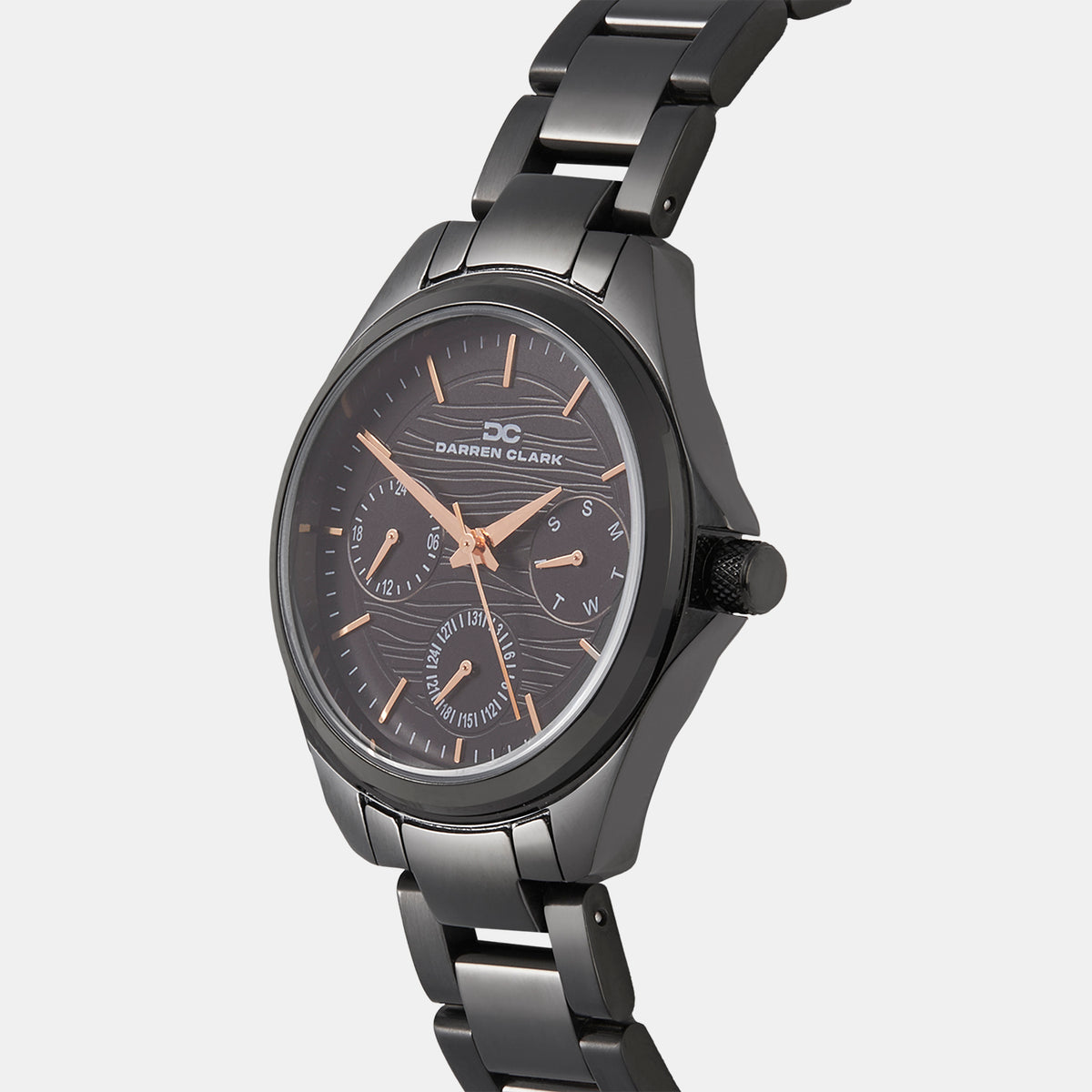 Women Quartz Black Dial Analog Metal Watch 2012F-M0404