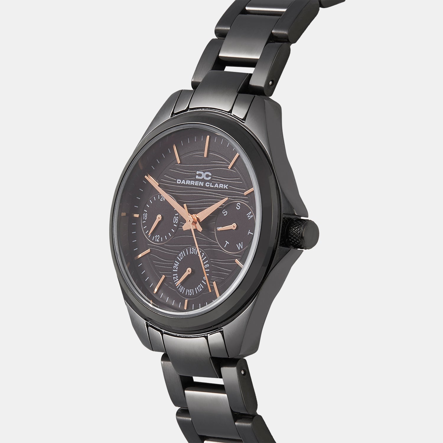 Women Quartz Black Dial Analog Metal Watch 2012F-M0404