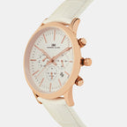 Men Quartz White Dial Chronograph Leather Watch 1015M-L0302
