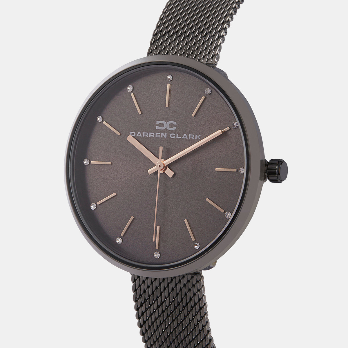 Women Quartz Grey Dial Analog Mesh Watch 2007J-E0816