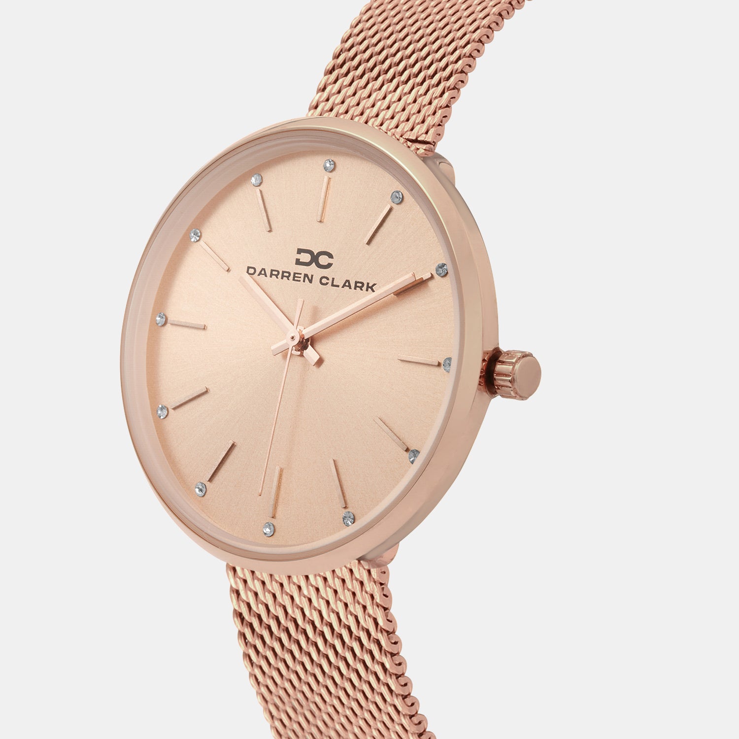 Women Quartz Rose Dial Analog Mesh Watch 2007C-E0307