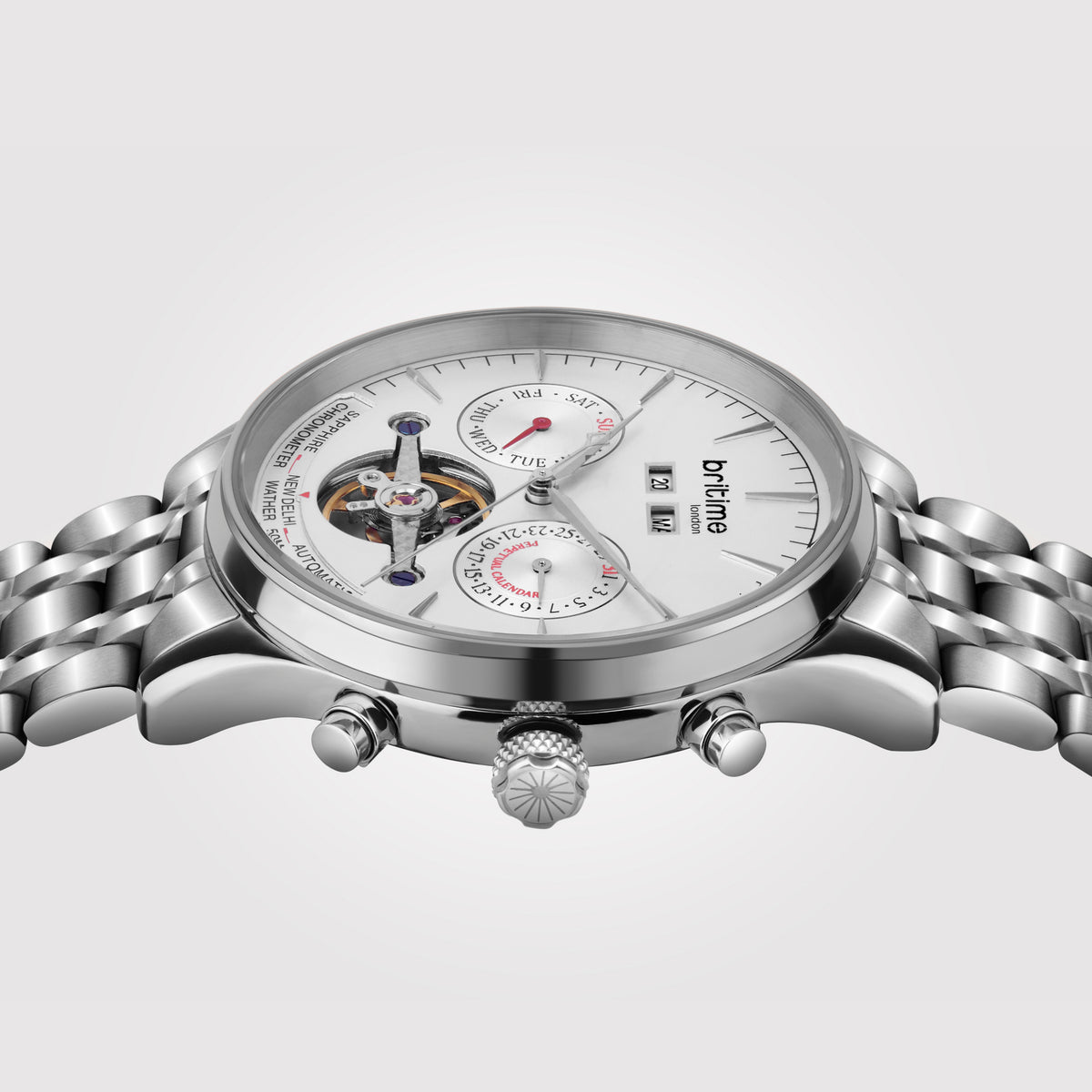 Britime Men Round Silver watch