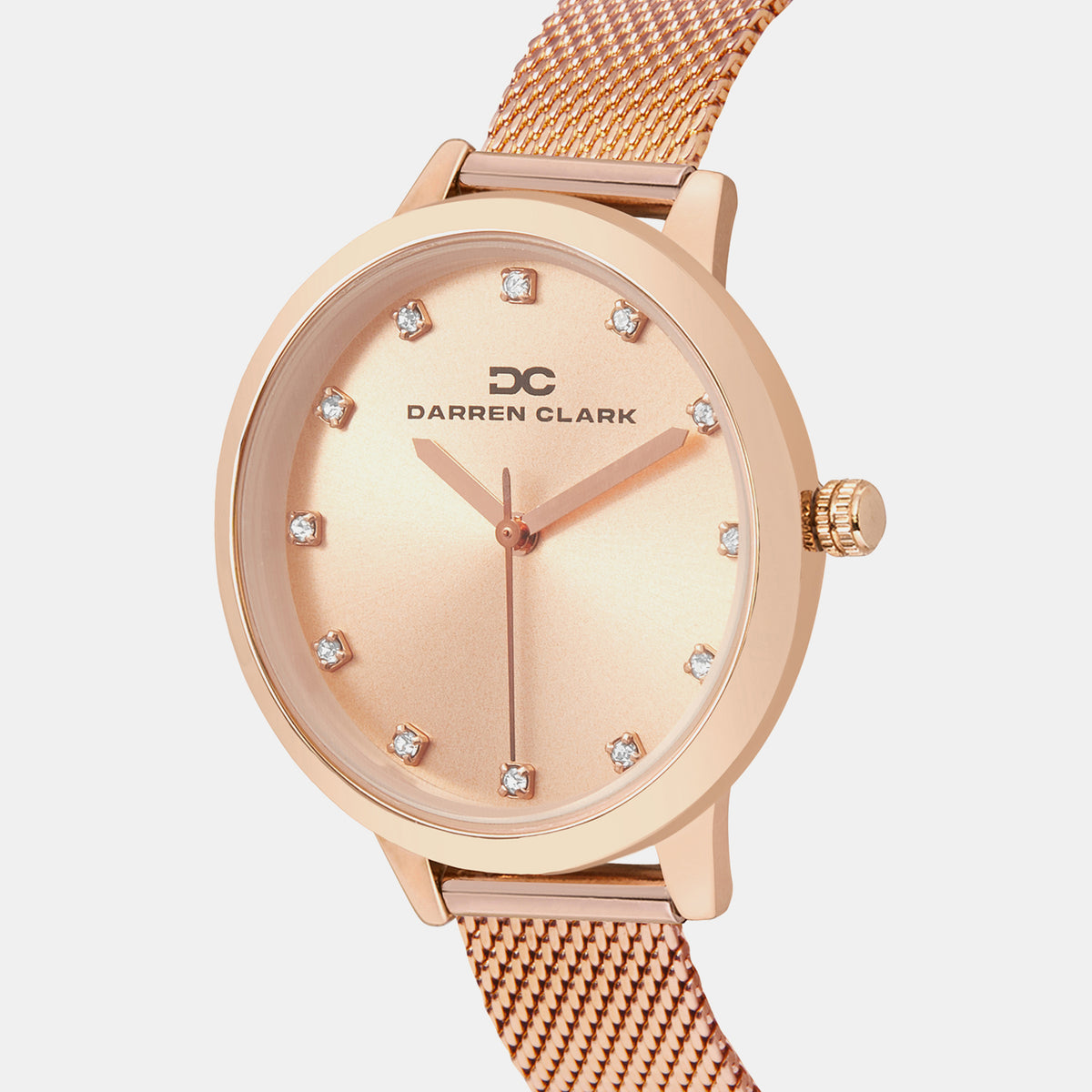 Women Quartz Rose Gold Dial Analog Mesh Watch 2008C-E0307