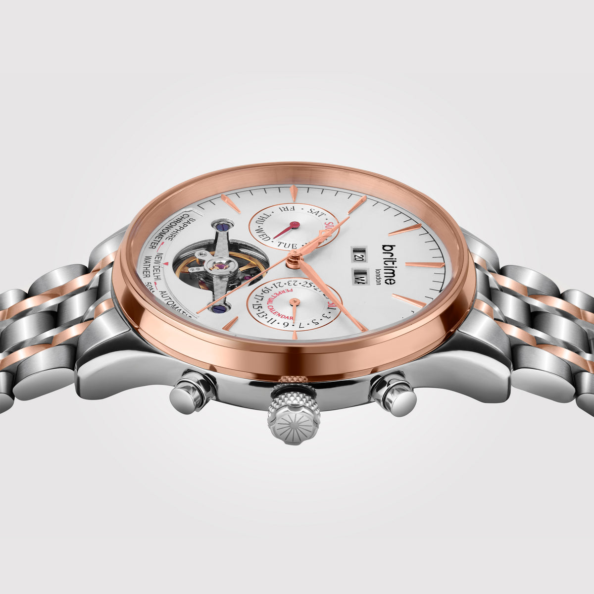 Britime Men Round Silver watch
