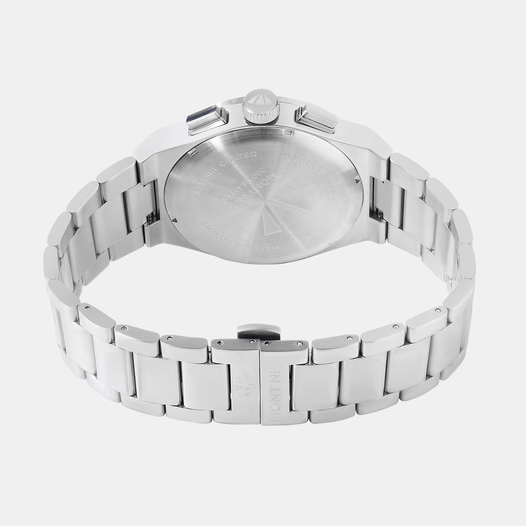 Regular Men Quartz Grey Dial Multi-Function Stainless Steel Watch 3002M-M1115