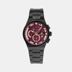 Regular Men Quartz Red Dial Chronograph Stainless Steel Watch 3002M-M8812