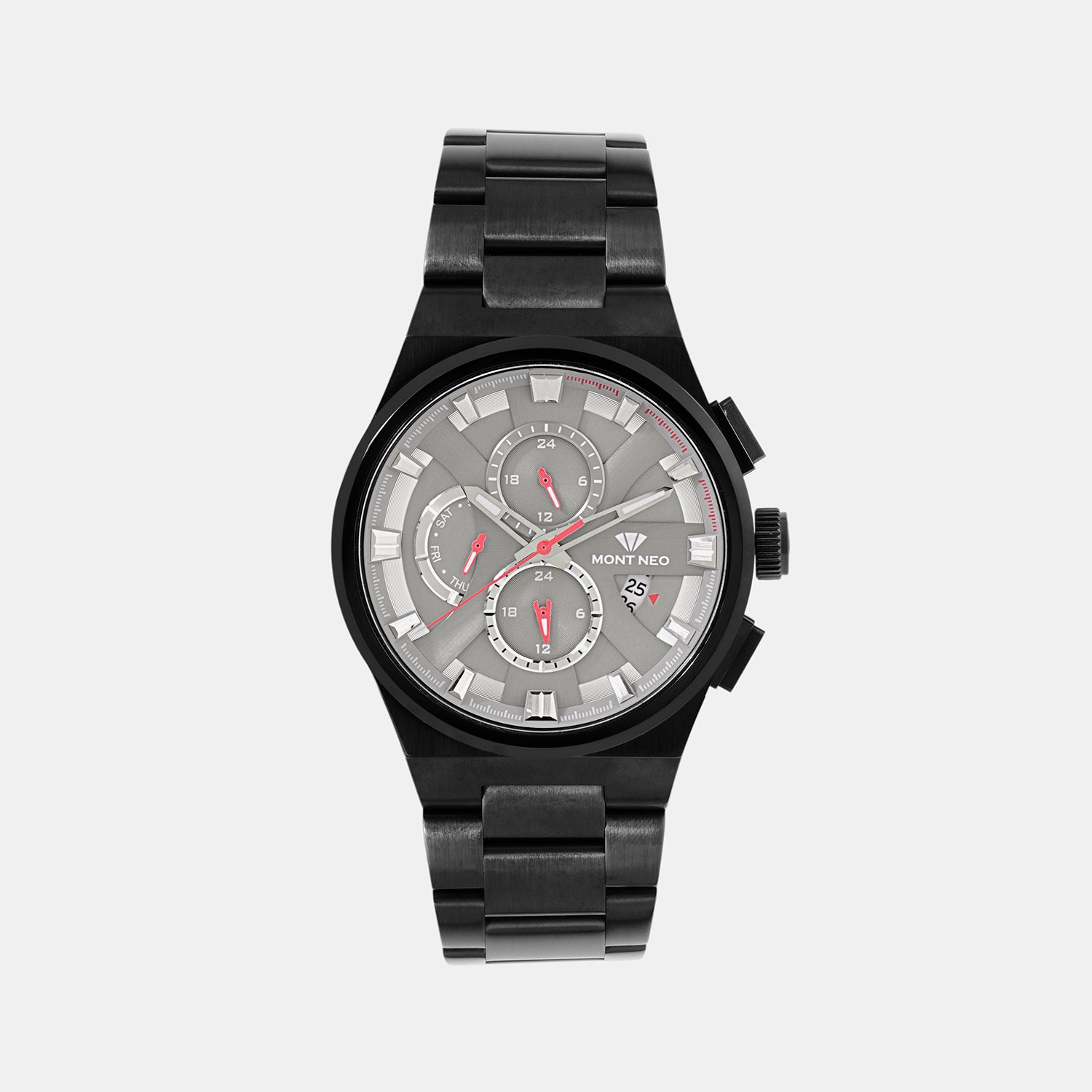 Regular Men Quartz Grey Dial Chronograph Stainless Steel Watch 3002M-M8816