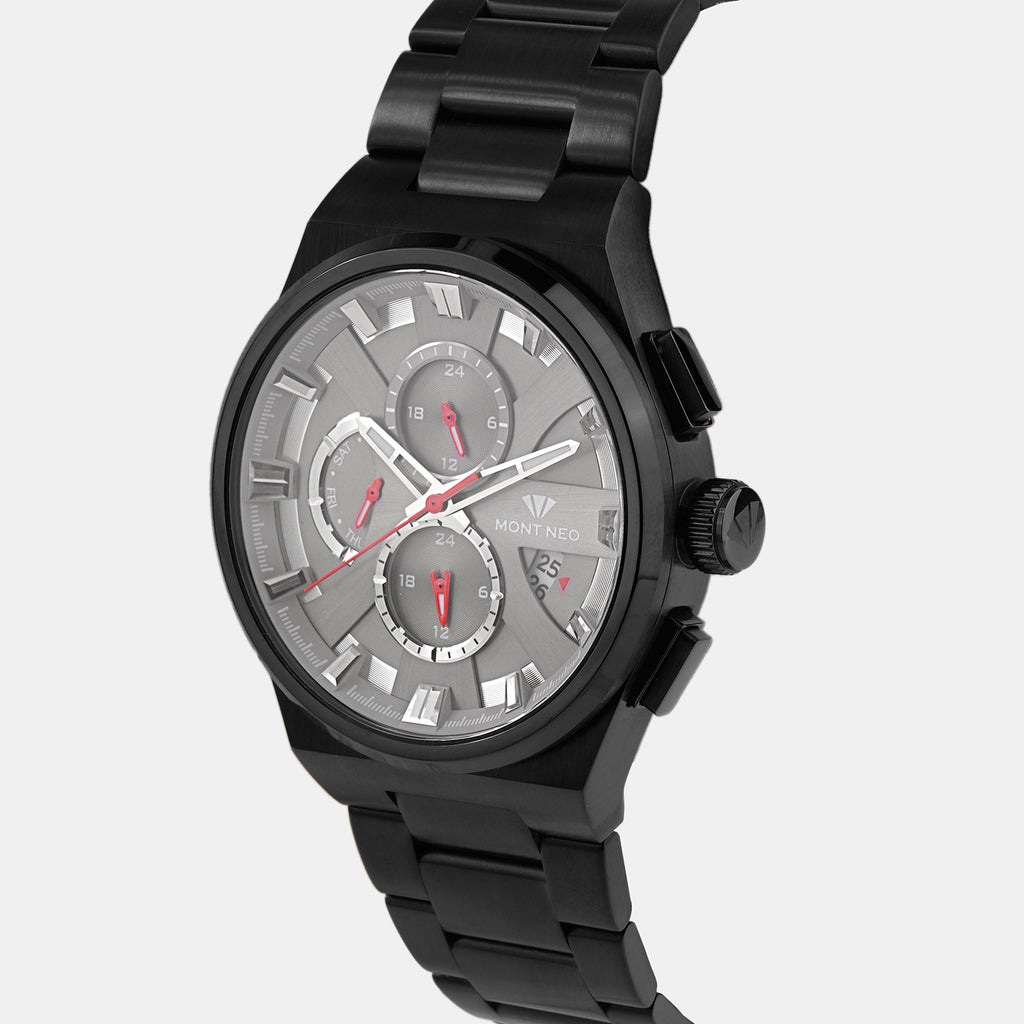 Regular Men Quartz Grey Dial Chronograph Stainless Steel Watch 3002M-M8816