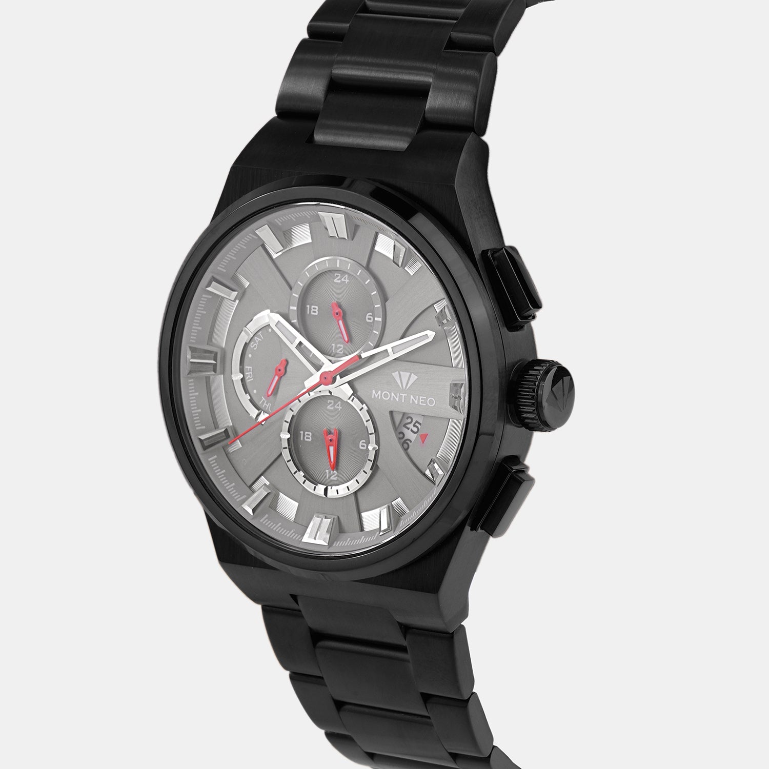 Regular Men Quartz Grey Dial Chronograph Stainless Steel Watch 3002M-M8816