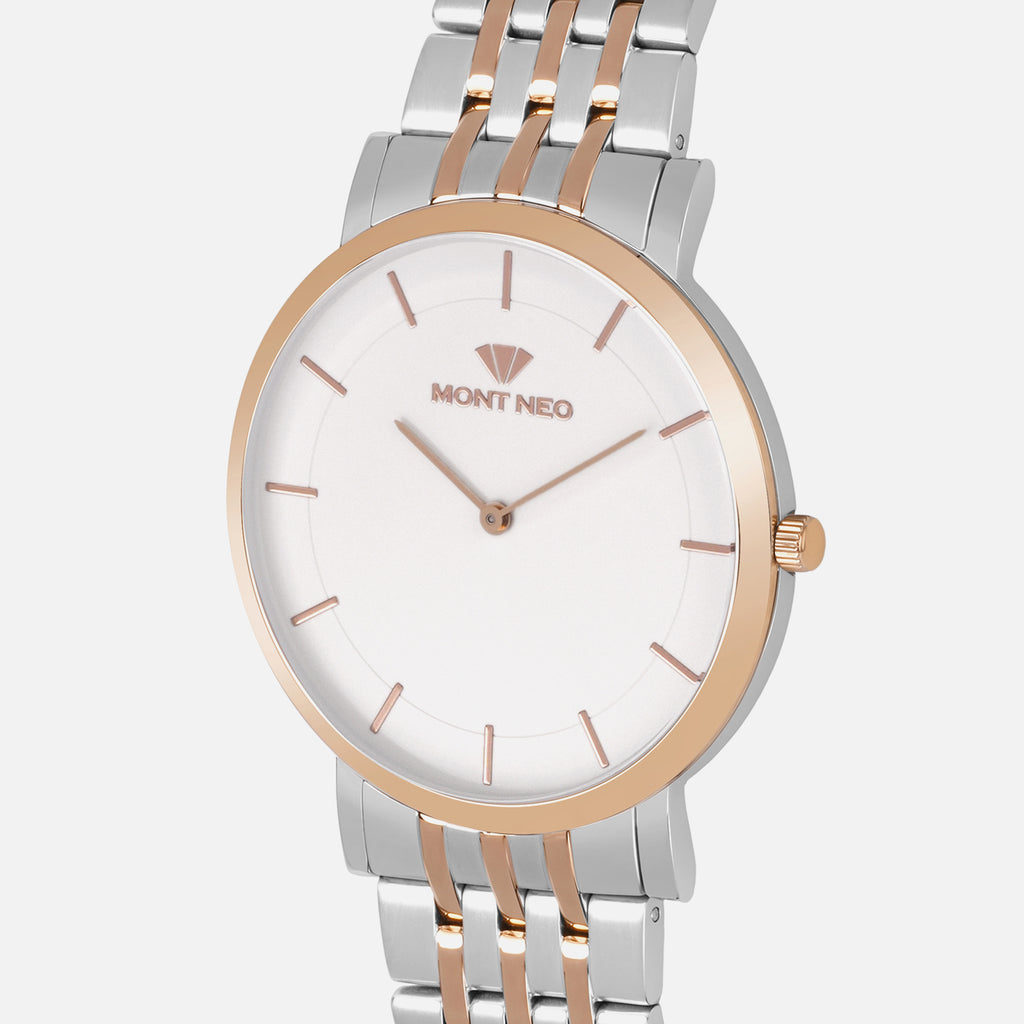 Men Quartz Silver Dial Analog Stainless Steel Watch 3007B-M1303