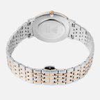 Men Quartz Silver Dial Analog Stainless Steel Watch 3007B-M1303