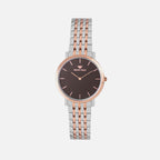 Men Quartz Brown Dial Analog Stainless Steel Watch 3007B-M1306