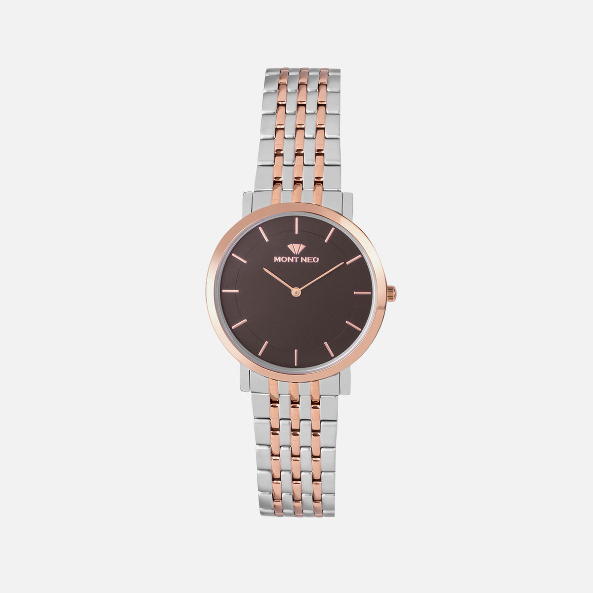 Men Quartz Brown Dial Analog Stainless Steel Watch 3007B-M1306