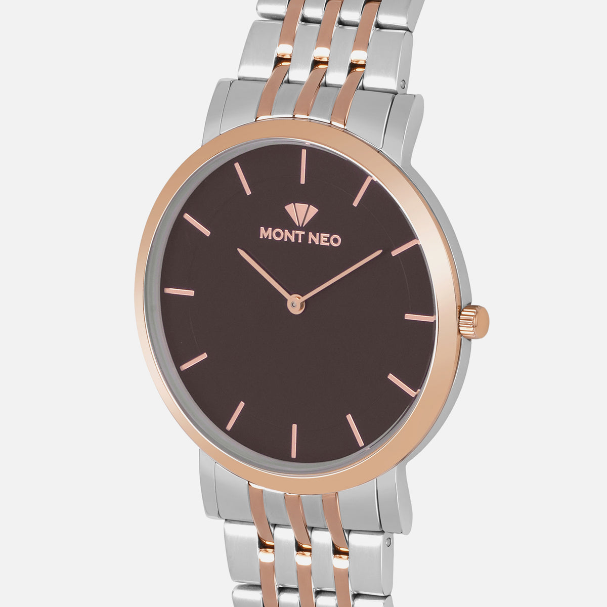 Men Quartz Brown Dial Analog Stainless Steel Watch 3007B-M1306