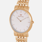 Men Quartz Silver Dial Analog Stainless Steel Watch 3007B-M3303