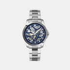 Skeletom Men Automatic Blue Dial Analog Stainless Steel Watch 304G161