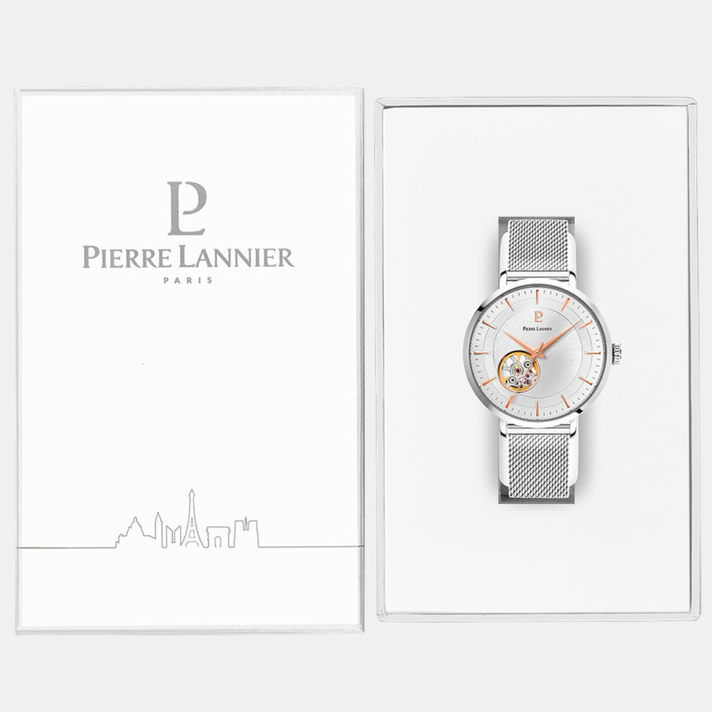 Pierre Lannier Automatic Women Automatic Silver Dial Analog Stainless Steel Watch 306F628-5