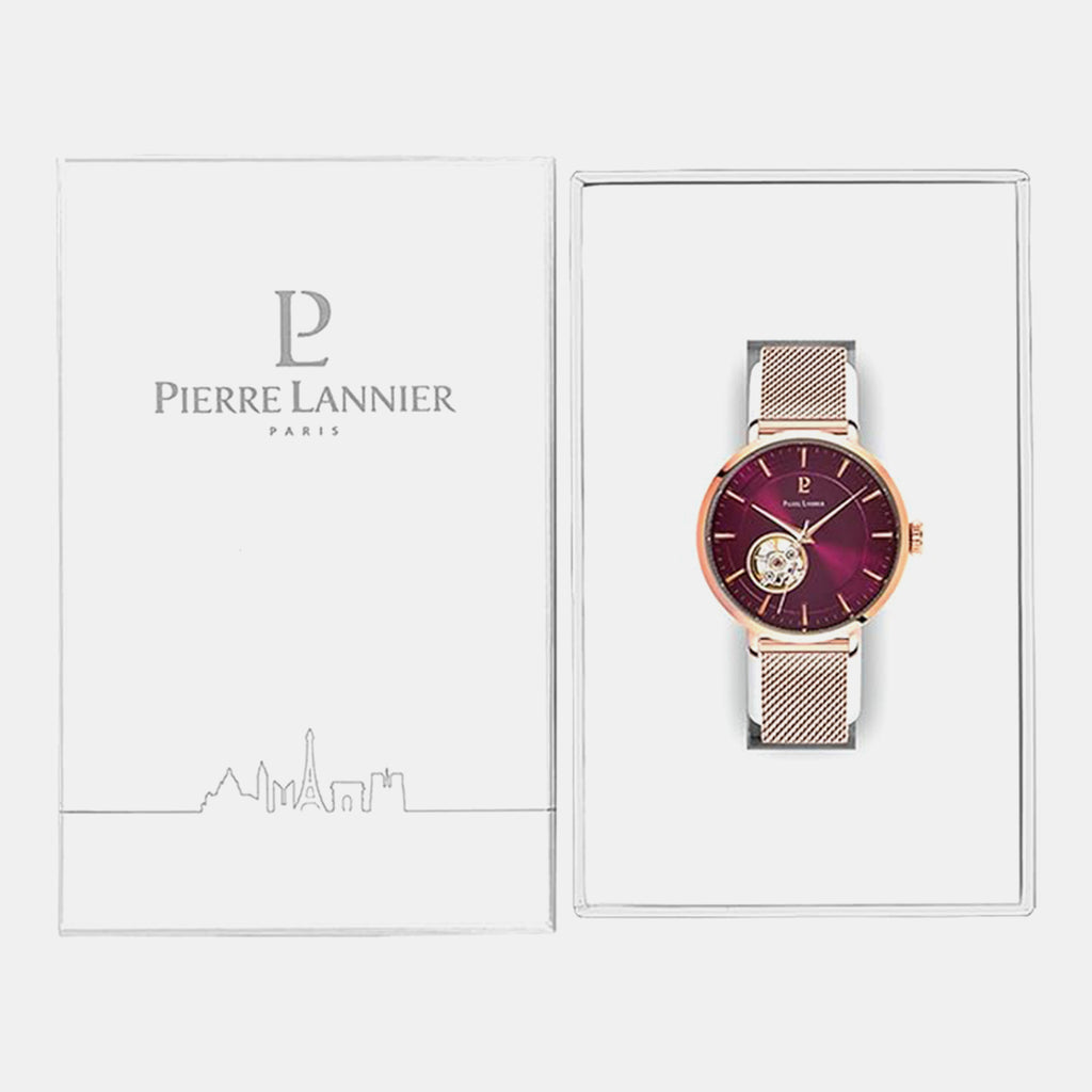 Women Automatic Purple Dial Analog Stainless Steel Watch 307F988