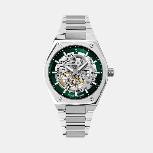 Copilote Men Automatic Silver & Green Dial Analog Stainless Steel Watch 308G171