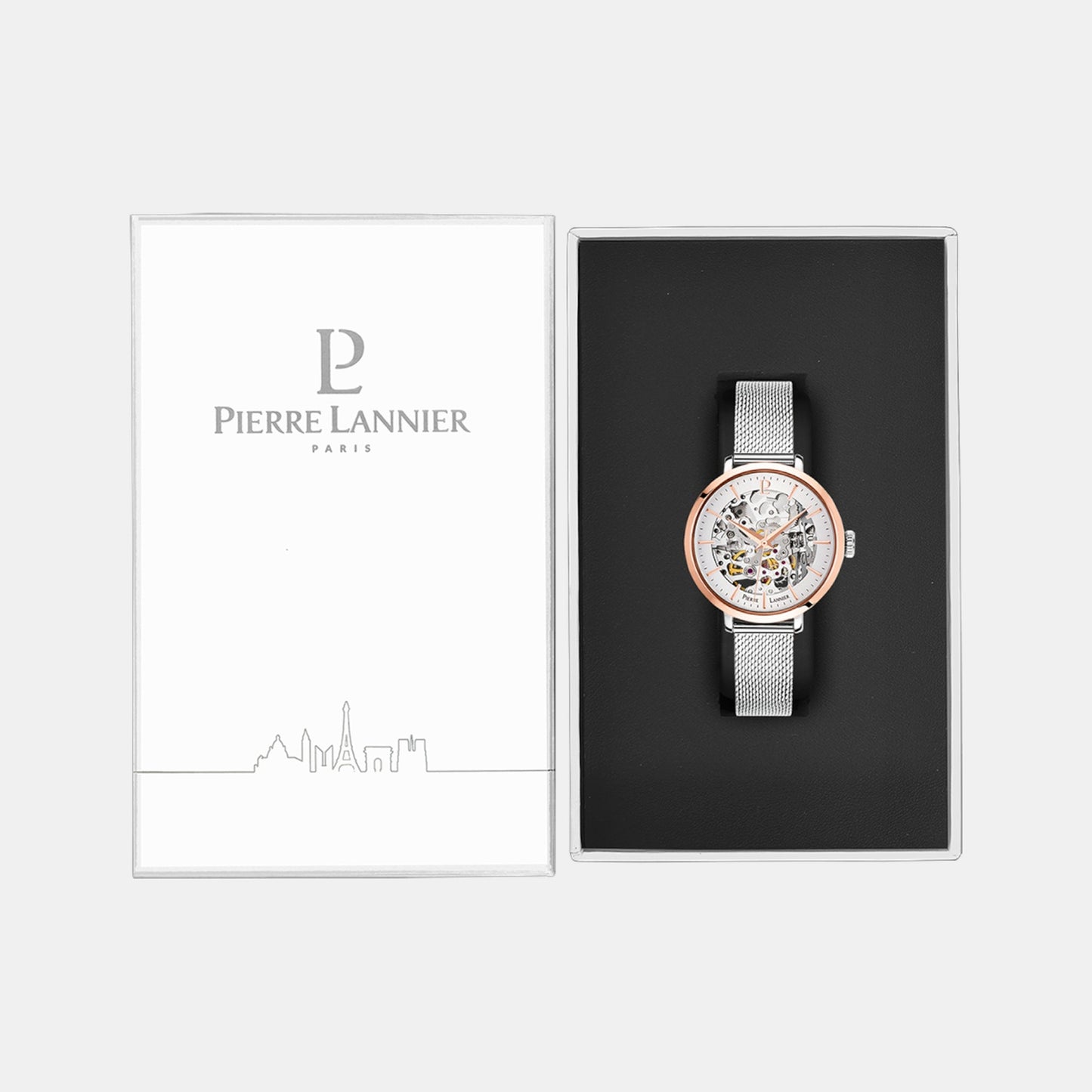 Women Automatic Silver Dial Analog Mesh Watch 312B628