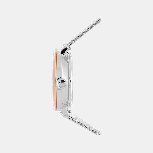 Women Automatic Silver Dial Analog Mesh Watch 312B628