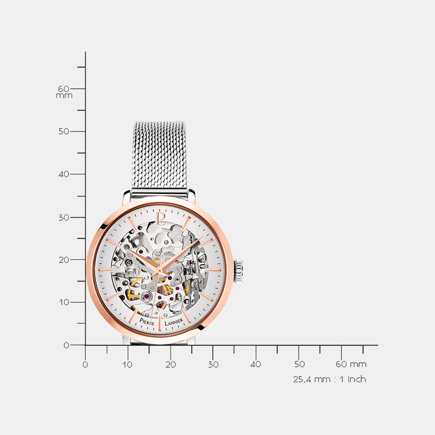 Women Automatic Silver Dial Analog Mesh Watch 312B628