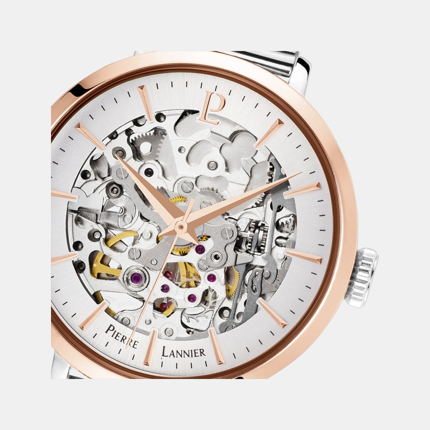 Women Automatic Silver Dial Analog Mesh Watch 312B628