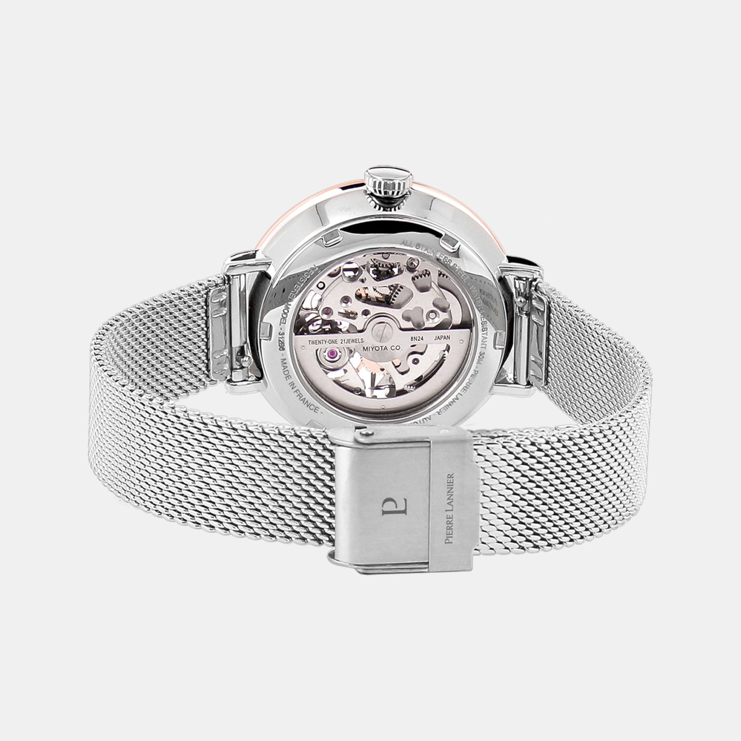 Women Automatic Silver Dial Analog Mesh Watch 312B628