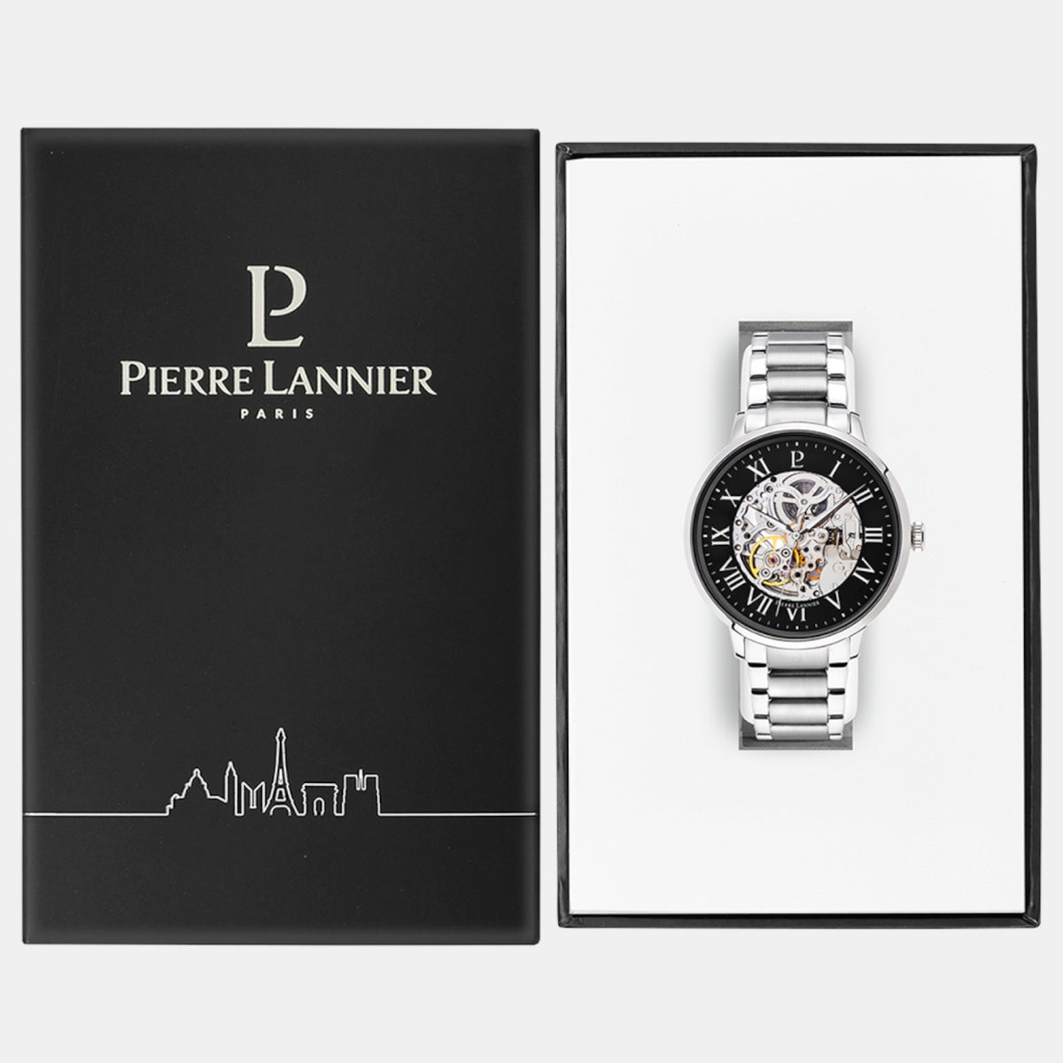 Pierre Lannier Automatic Men Automatic Black Dial Analog Stainless Steel Watch 317B131-5