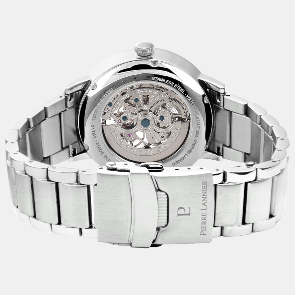 Pierre Lannier Automatic Men Automatic Burgundy Dial Analog Stainless Steel Watch 317B151-5