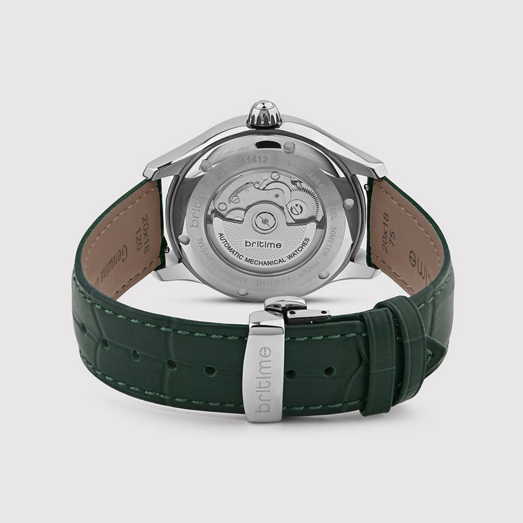 Windsor Men Automatic Green Dial Analog Leather Watch 318-L11412