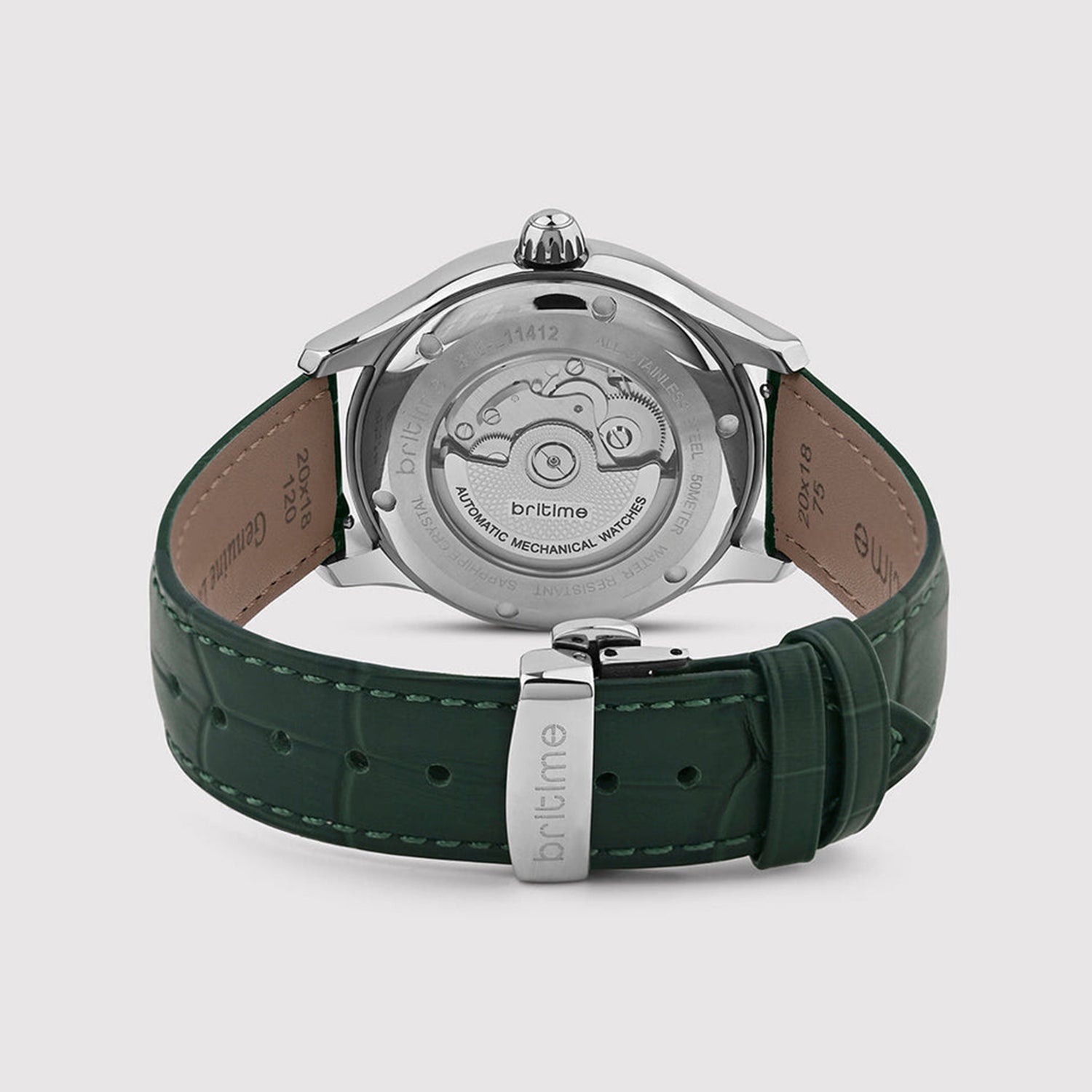 Windsor Men Automatic Green Dial Analog Leather Watch 318-L11412