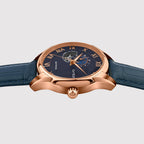 Spiral Men Automatic Blue Dial Multi-Function Leather Watch 318-L30507