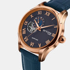 Spiral Men Automatic Blue Dial Multi-Function Leather Watch 318-L30507