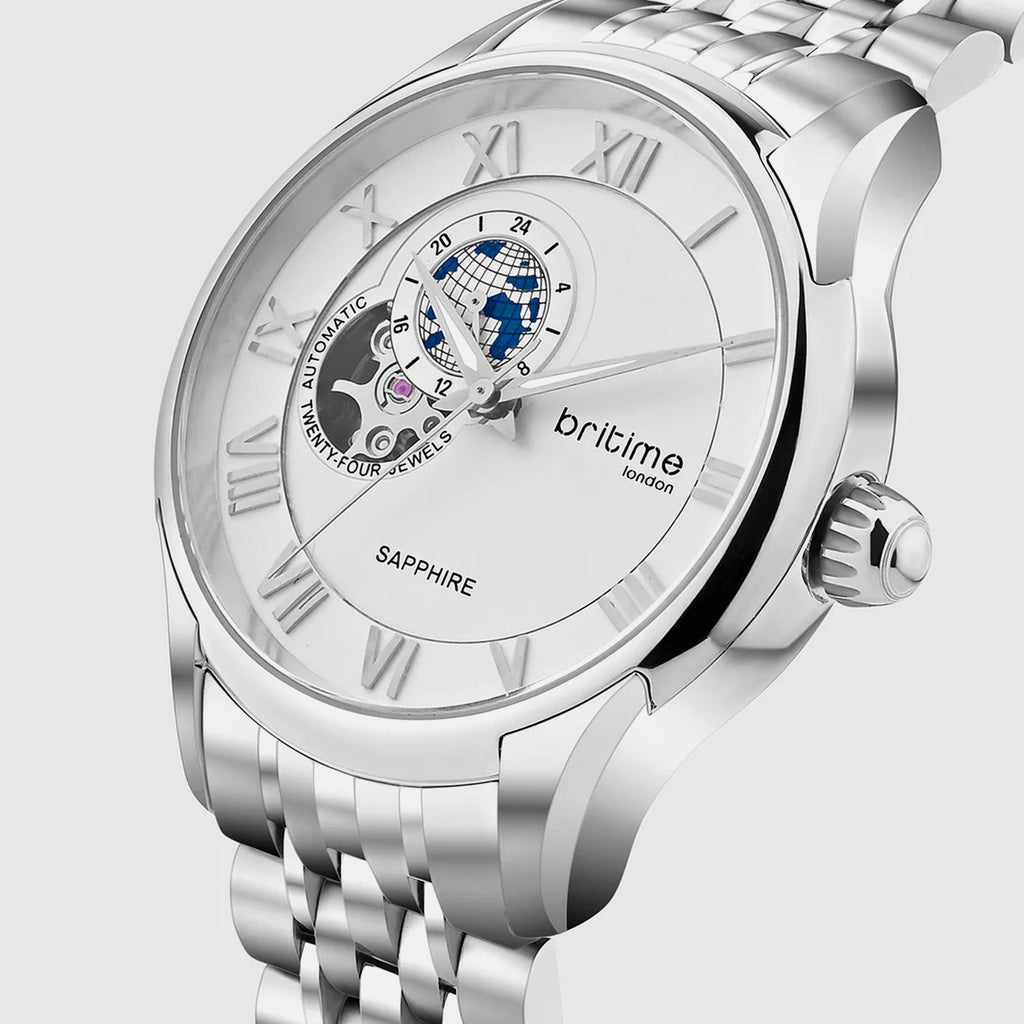 Windsor Men Automatic Silver Dial Analog Stainless Steel Watch 318-M10201